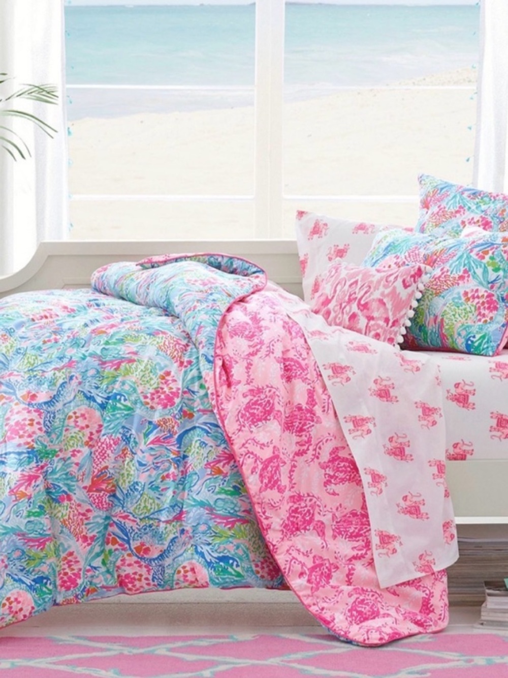 NWT Pottery Barn Lilly Pulitzer Mermaid Cove Comforter Full Queen